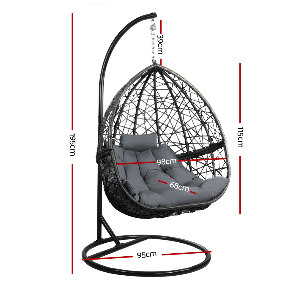 Cordi Egg Swing Chair Outdoor Hanging - Black