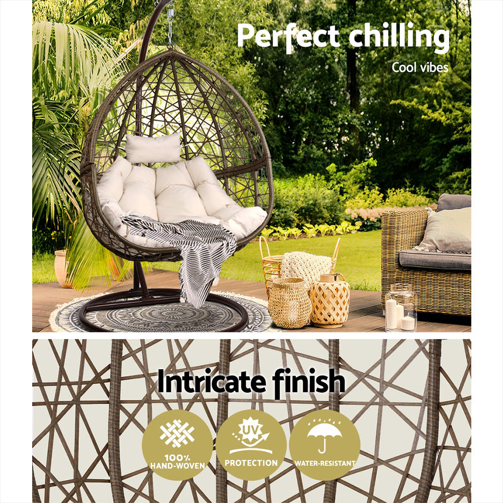 Cordi Egg Swing Chair Outdoor Hanging - Latte