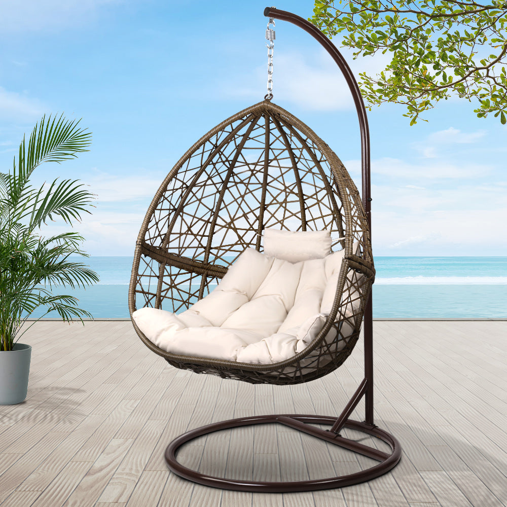 Cordi Egg Swing Chair Outdoor Hanging - Latte