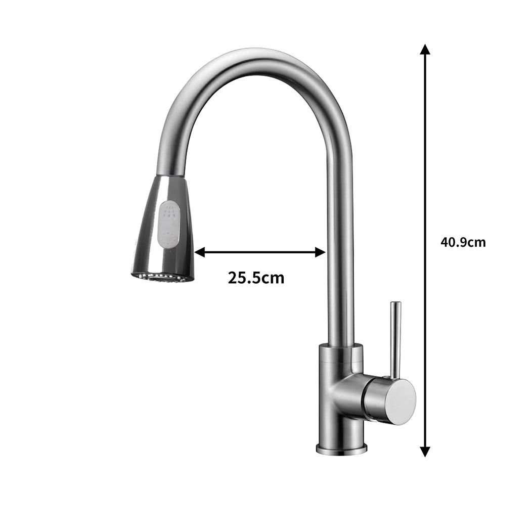 Kitchen Faucet Extender Tap Pull Out Brass Mixer Taps Sink Vanity Swivel Wels Silver