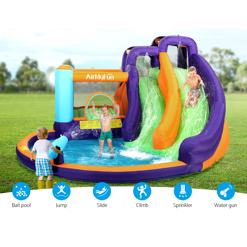 Inflatable Water Slide Kids Jumping Castle Splash Outdoor Double Slide