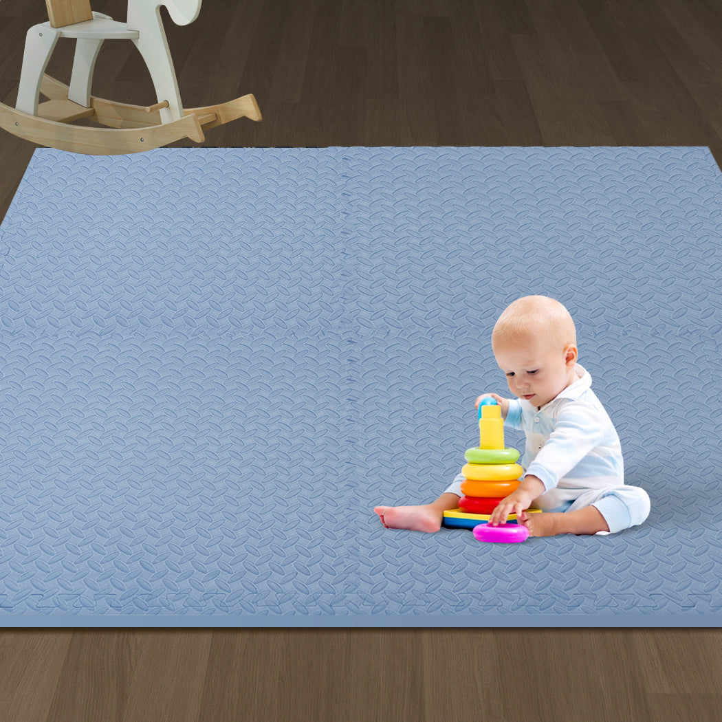 Kids Play Mat Floor Baby Crawling Mats Foldable Waterproof Carpet Blue