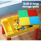 Pollard 3-Piece Kids Table & Chairs Set Activity Chalkboard Toys Storage Box Desk - Multicolour