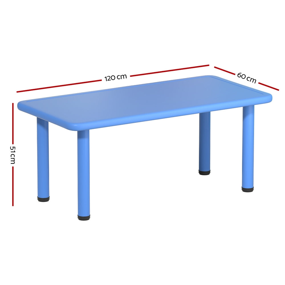 Padma Kids Table & Chairs Set 120cm Toddler Children Playing Table Party Study Plastic Desk - Blue