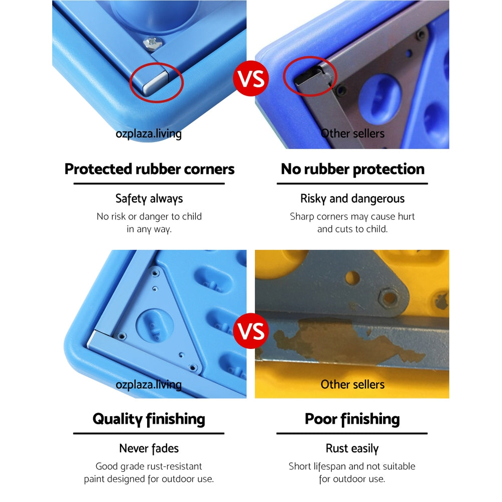 Perryn Kids Table 60x60cm Children Painting Activity Study Dining Playing Desk Table - Blue