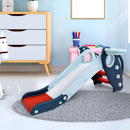 Kids Slide Set Outdoor Playground Basketball Hoop Toddler Play