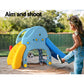 Kids Slide Set Baseball Bat Basketball Hoop Outdoor Playground 120cm - Blue