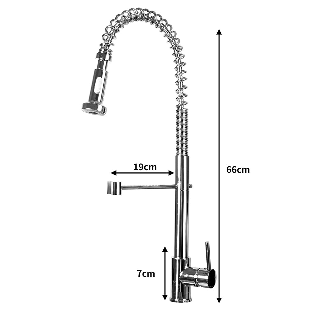 Kitchen Faucet Extender Tap Pull Out Mixer Taps Sink Basin Vanity Swivel Wels Silver