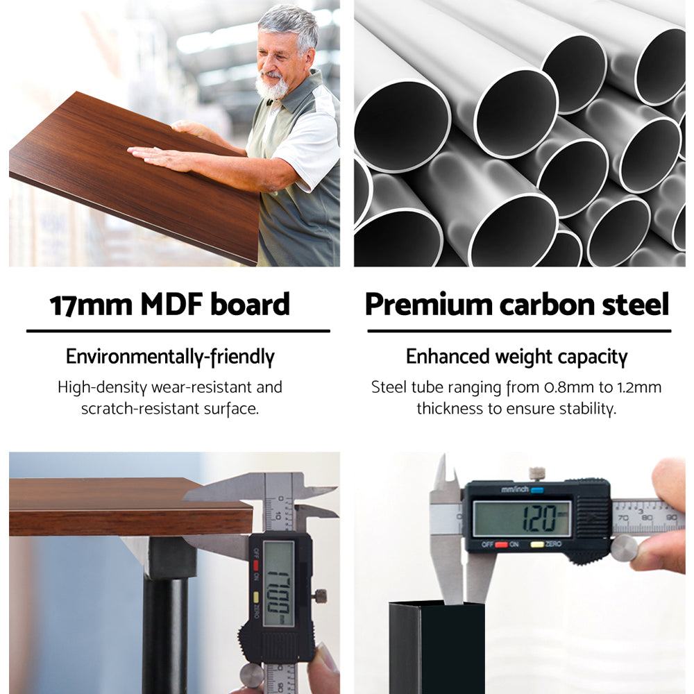 Artiss Laptop Desk Table Adjustable Dark Wood 80cm