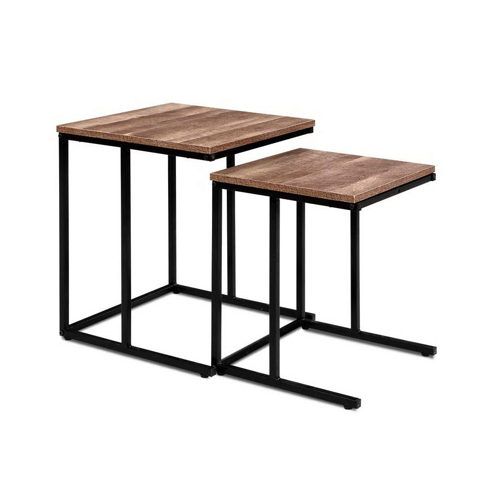 Ieris Set of 2 Coffee Table Nesting Walnut - Wood