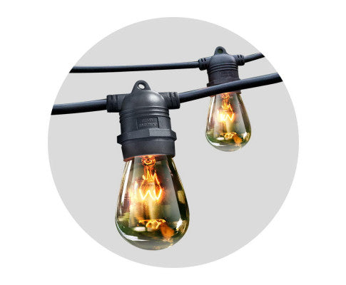20m LED Festoon String Lights Outdoor Christmas Wedding Waterproof Garden Decor