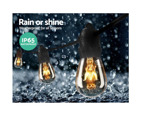 65m LED Festoon String Lights Outdoor Christmas Wedding Waterproof Garden Decor