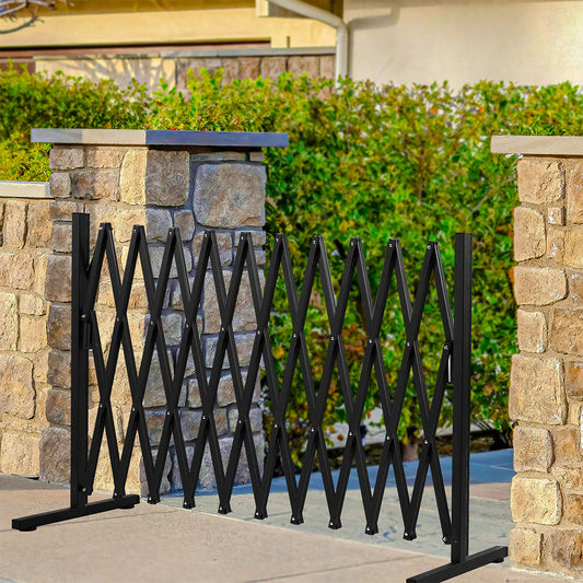Garden Gate Security Pet Baby Fence Barrier Safety Aluminum Indoor Outdoor - Black