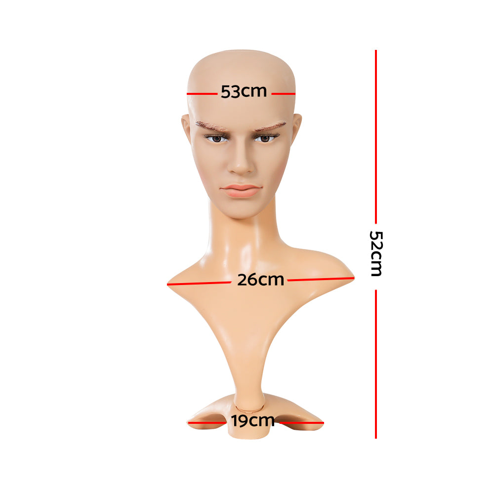 Male Mannequin Head Dummy Model Display Shop Stand Professional Use