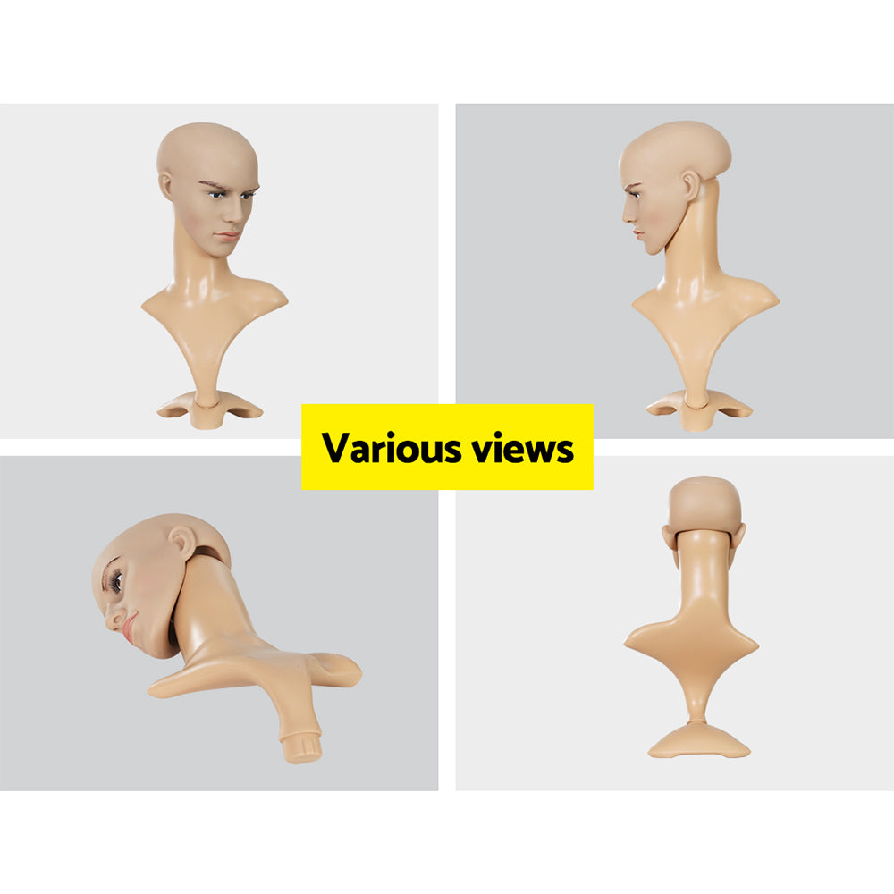 Male Mannequin Head Dummy Model Display Shop Stand Professional Use