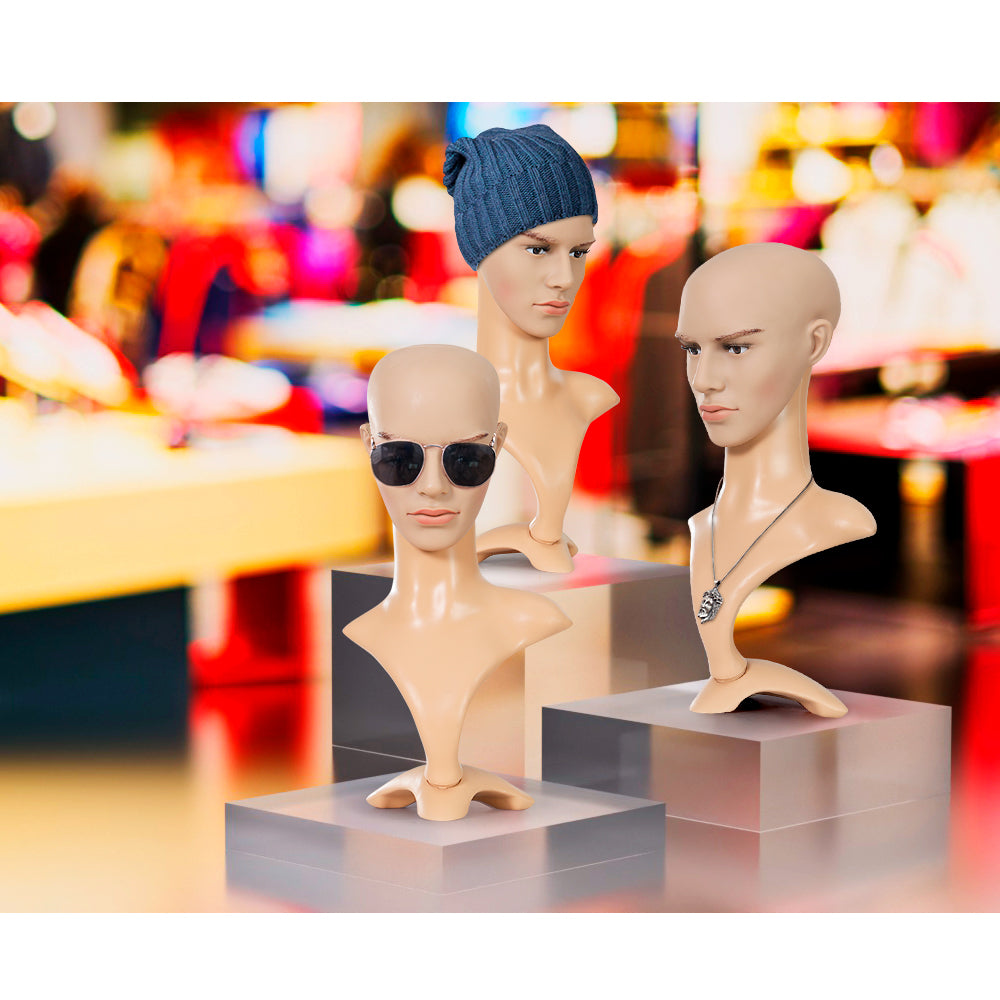 Male Mannequin Head Dummy Model Display Shop Stand Professional Use