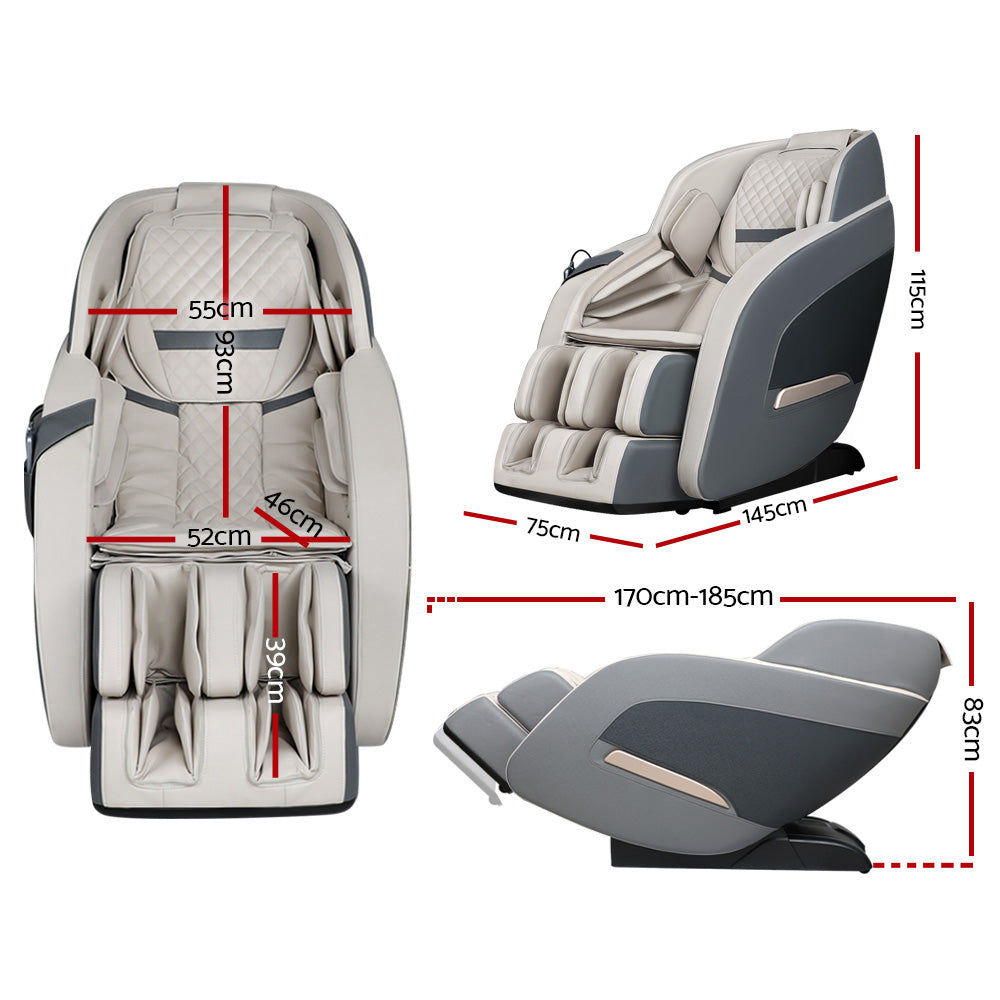 Eryx Electric Massage Chair Zero Gravity Recliner Shiatsu Kneading Massager - Grey