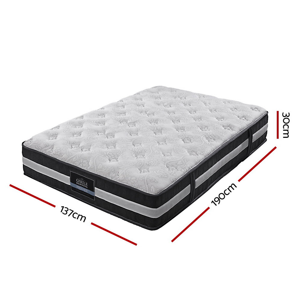 Elmira 30cm Thick Tight Top Pocket Spring Mattress - Double