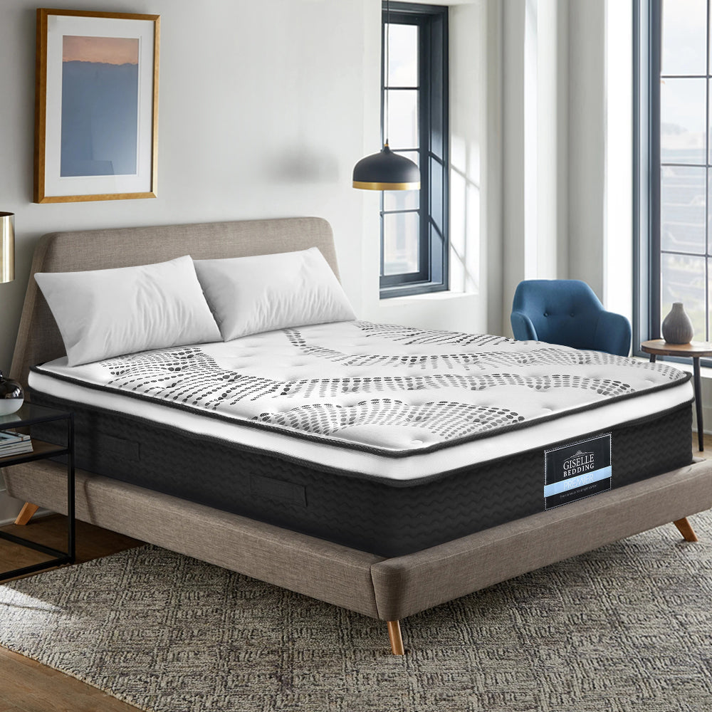 Saturn Bed & Mattress Package - Black Double