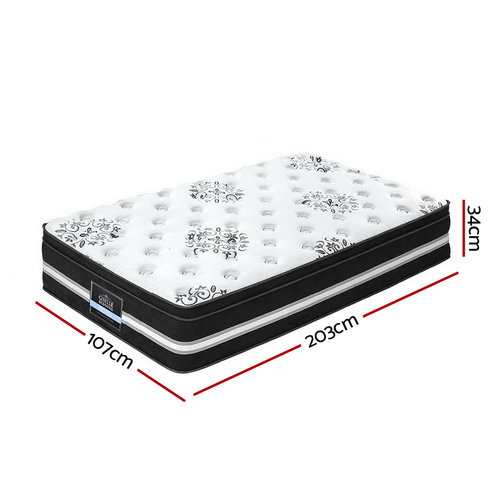 Eleya 34cm Thick Euro Top Cool Gel Pocket Spring Mattress - King Single