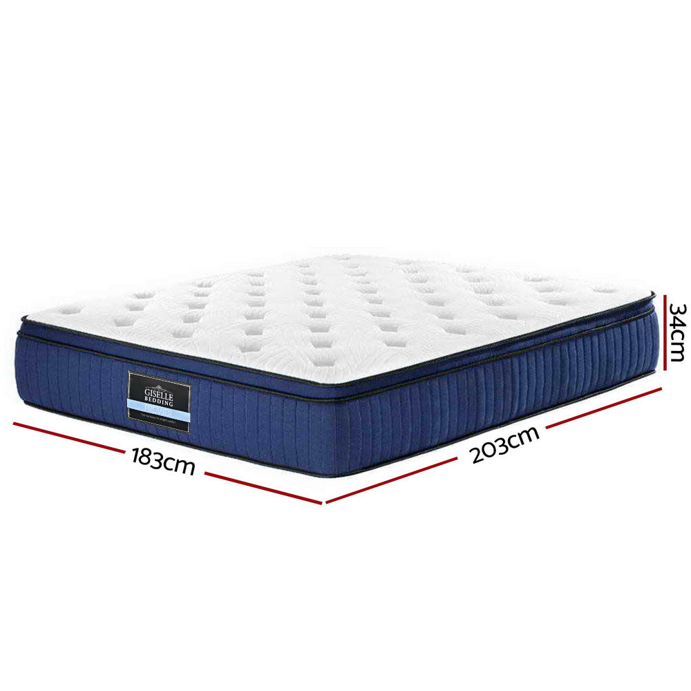 Ava 34cm Thick Euro Top Cool Gel Pocket Spring Mattress - King