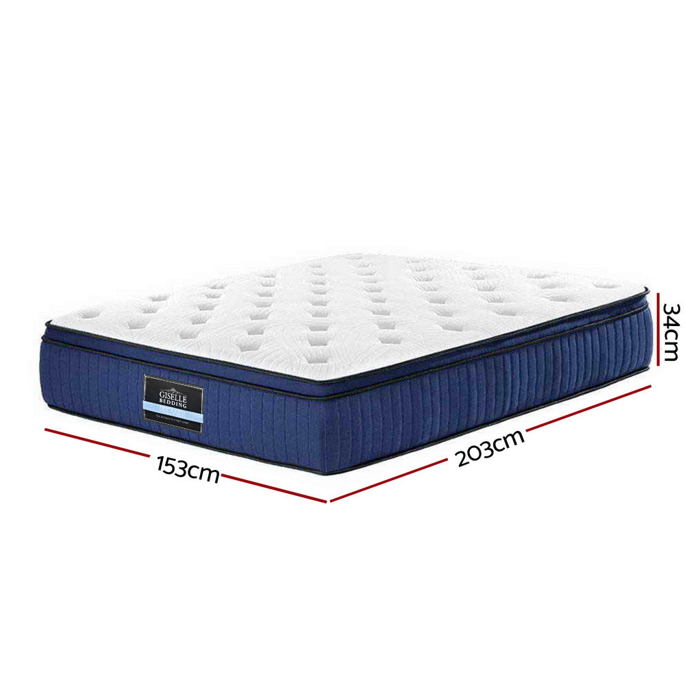 Ava 34cm Thick Euro Top Cool Gel Pocket Spring Mattress - Queen