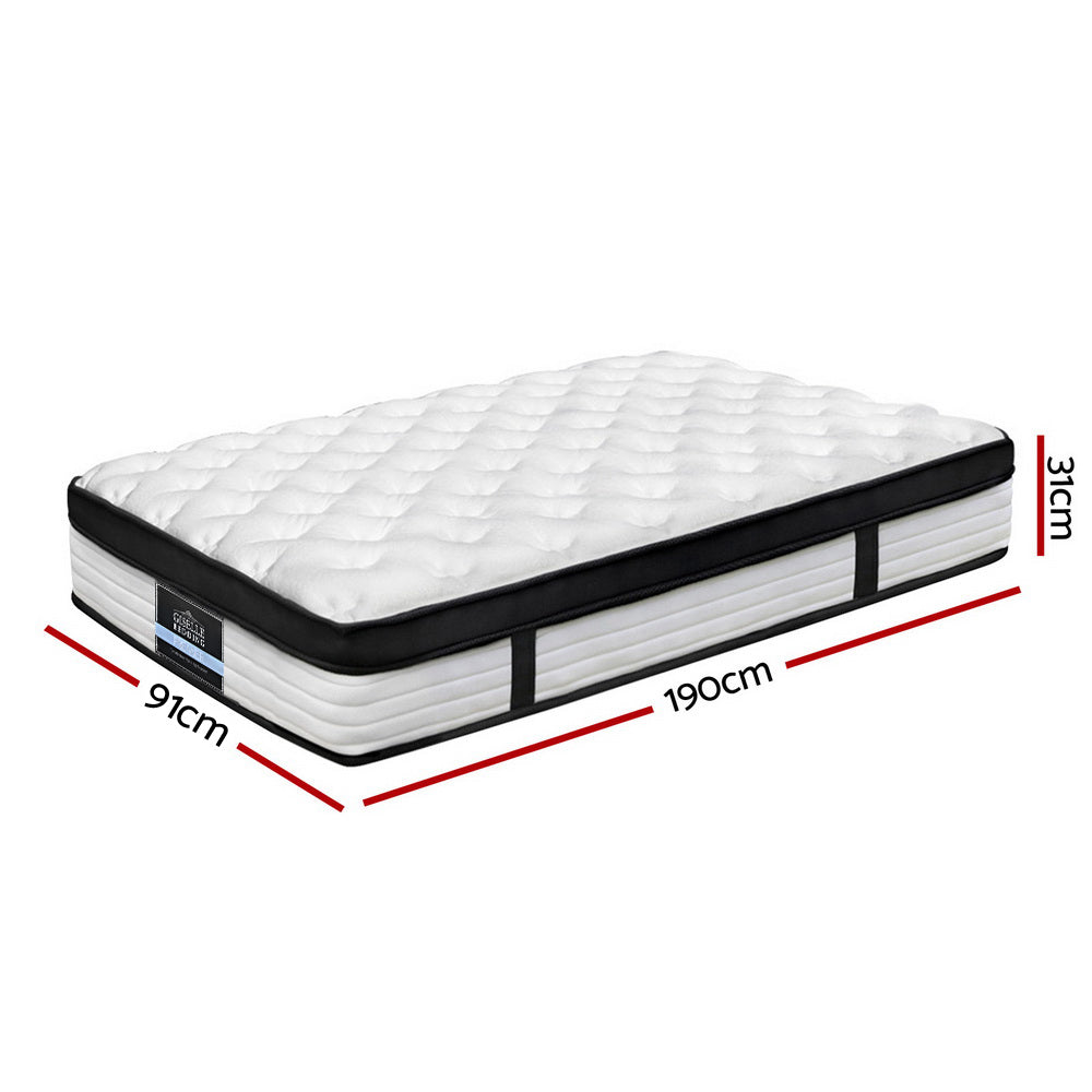 Panama 31cm Thick Euro Top Pocket Spring Mattress - Single