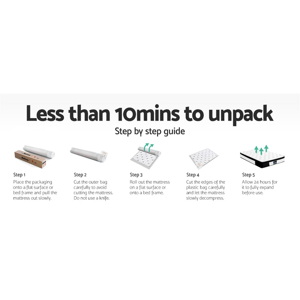 Nyla 30cm Euro Top Mattress Pocket Spring Medium Firm - Queen