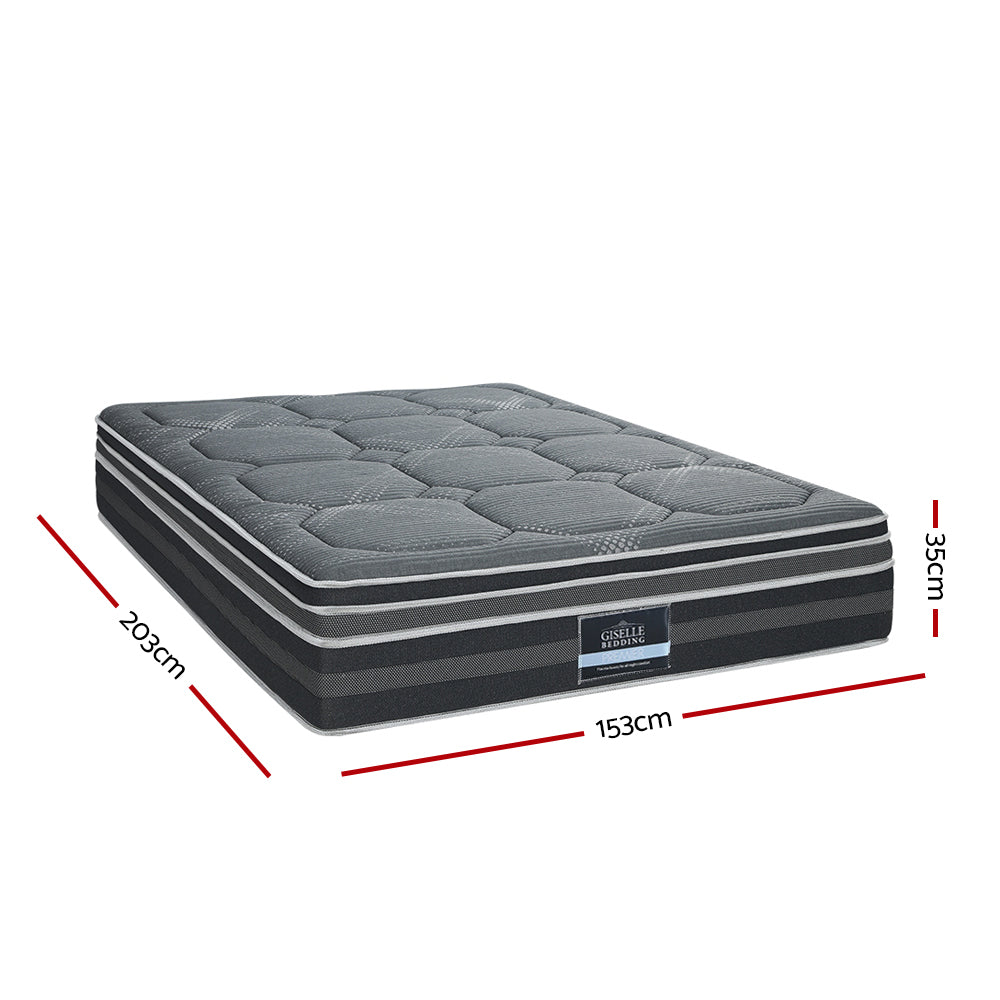 Alexa 35cm Mattress 7 Zone Dual Euro Top Pocket Spring Medium Firm - Queen