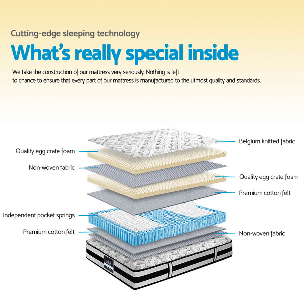 Kent 24cm Thick Tight Top Pocket Spring Mattress - Single