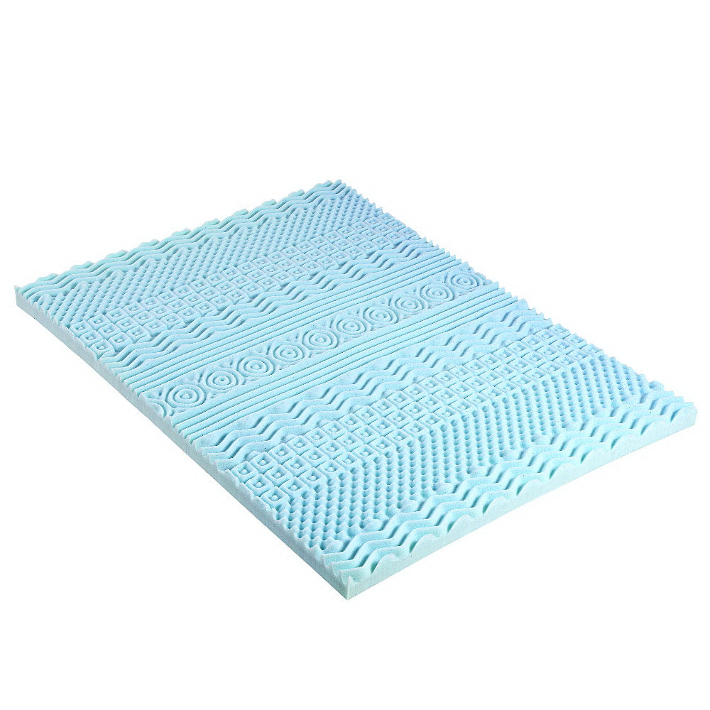 KING 11 Zone 8cm Memory Foam Mattress Topper - Blue