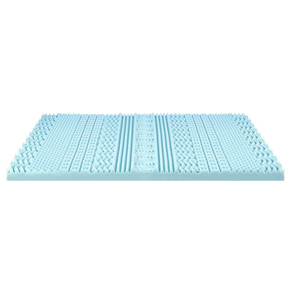 KING 11 Zone 8cm Memory Foam Mattress Topper - Blue