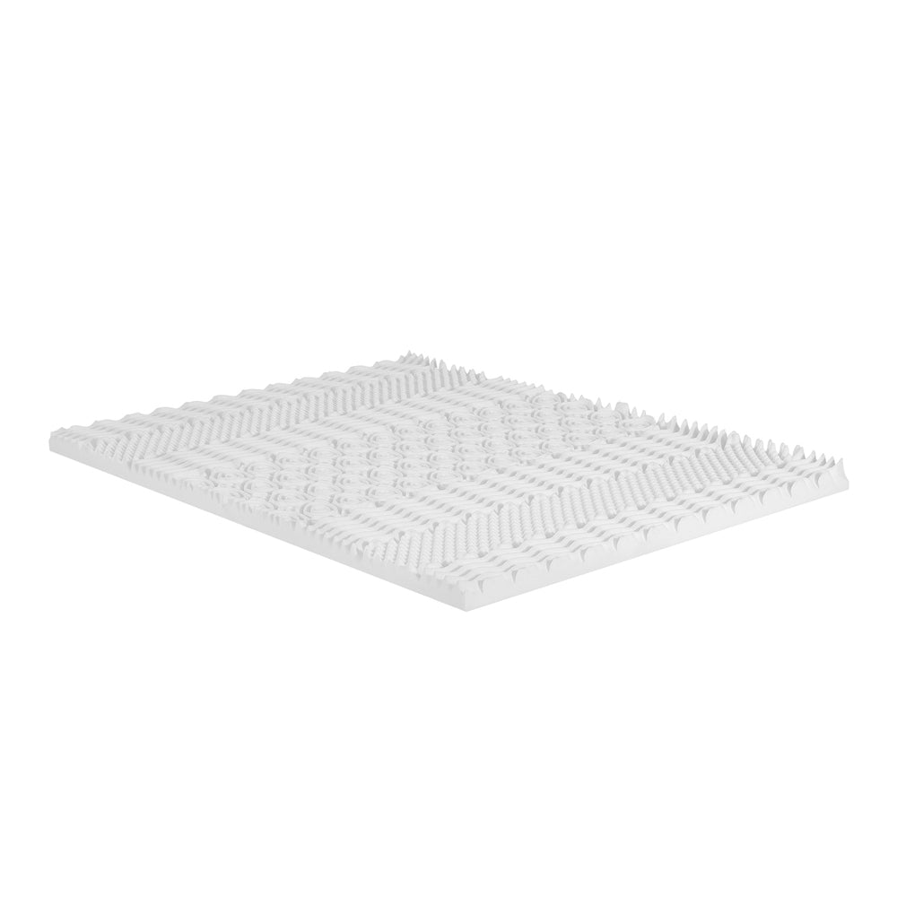 QUEEN 7 Zone 8cm Memory Foam Mattress Topper Airflow Pad - White