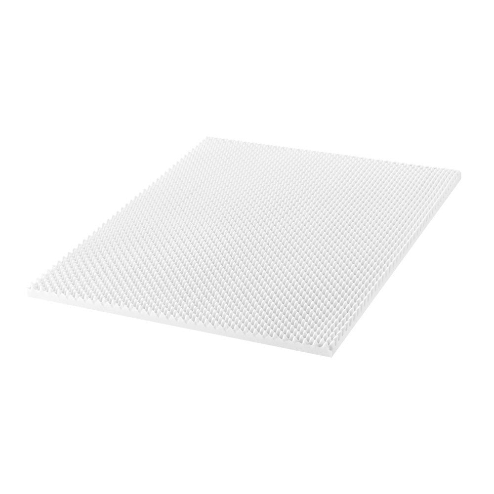 SINGLE 5cm Memory Foam Mattress Topper Egg Crate - White