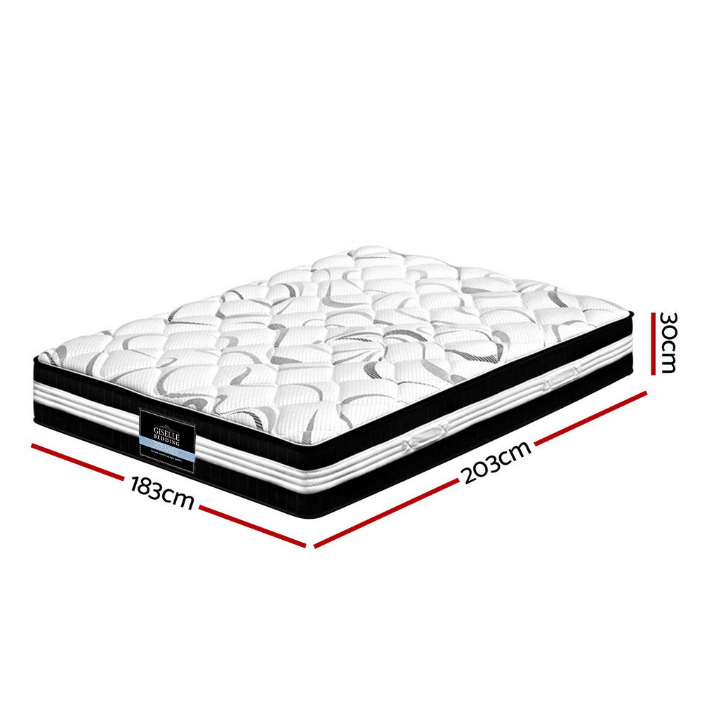 Messina 30cm Thick Euro Top Pocket Spring Mattress - King