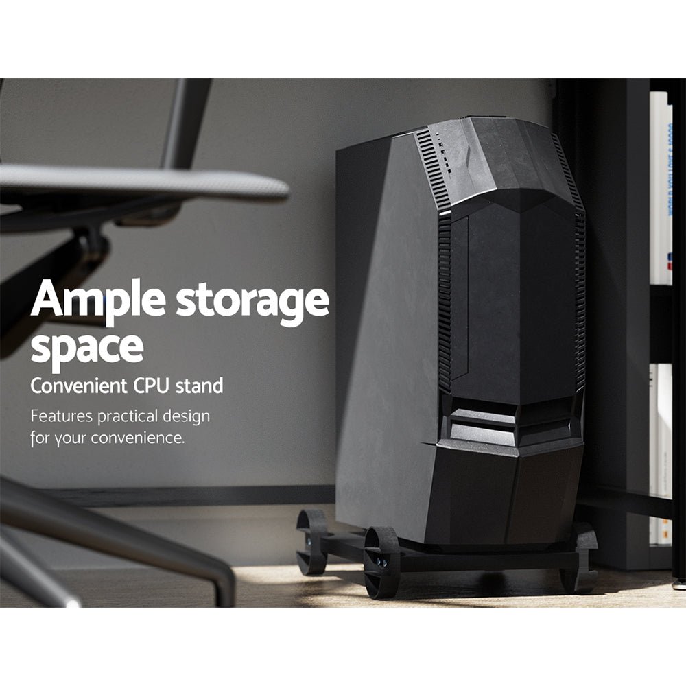 Artiss Computer Desk L-Shape CPU Stand Black 147cm