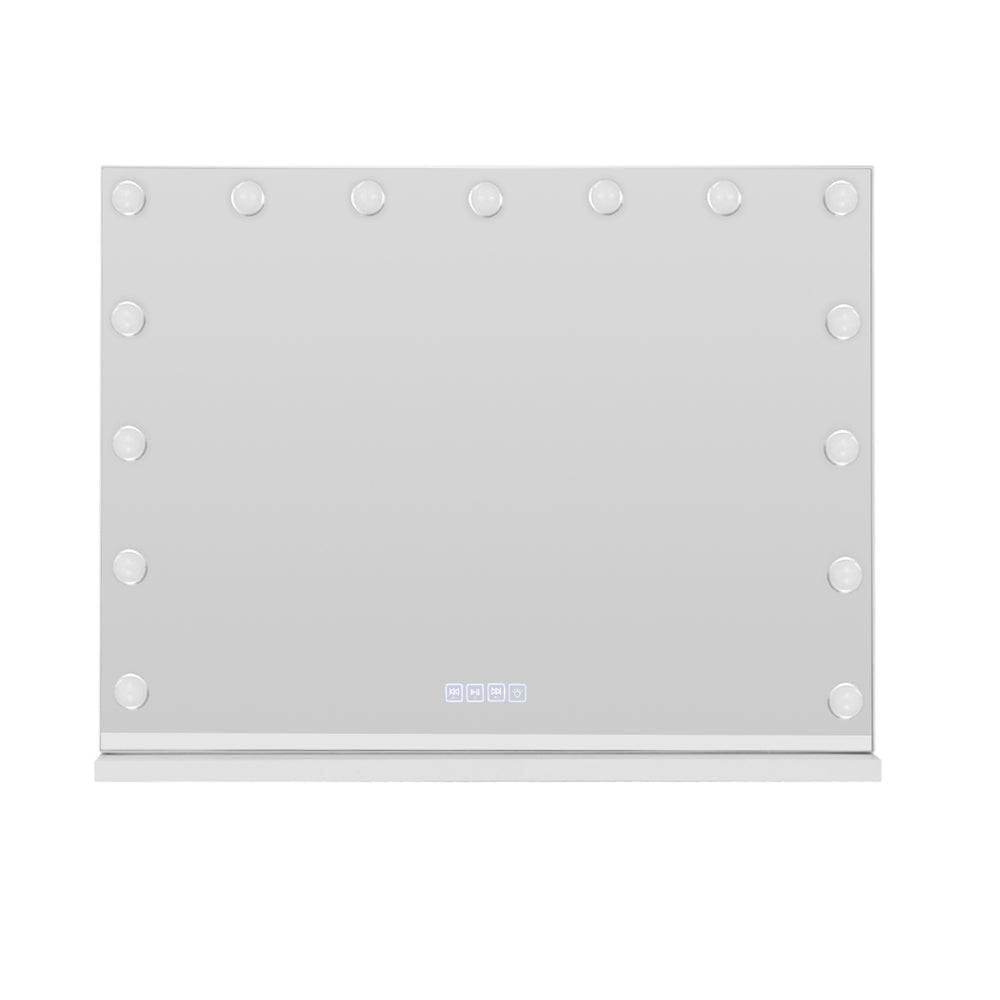 Bluetooth Makeup Mirror 80x58cm Hollywood with Light Vanity Wall 15 LED