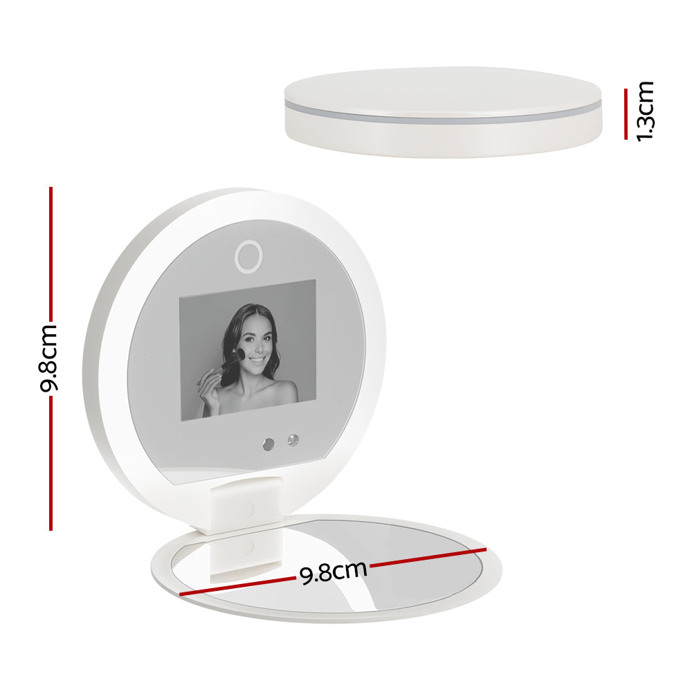 Compact Makeup Mirror with UV Camera for Sunscreen Test Portable Travel