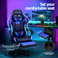 Erend Massage Gaming Office Chair 7 LED Computer Leather Footrest - Blue