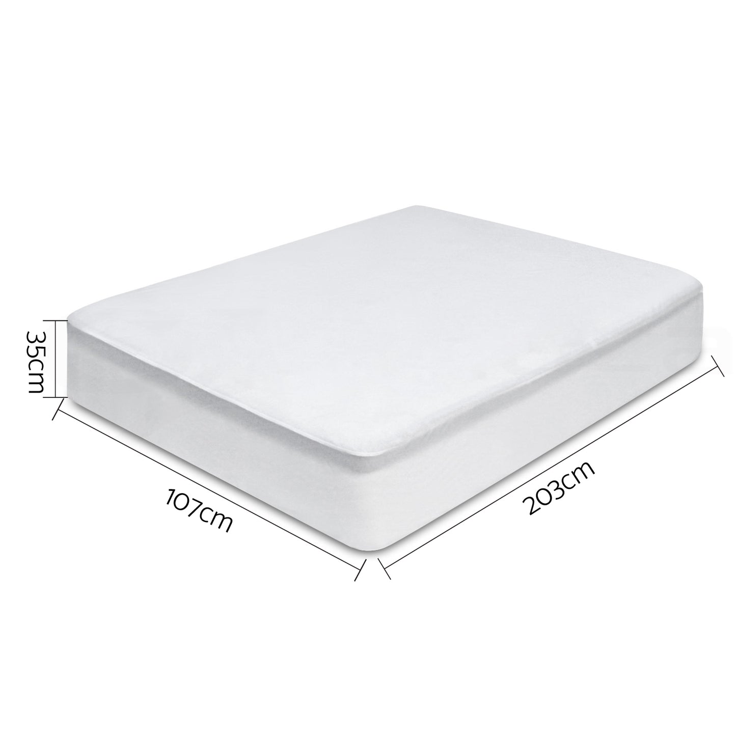 KING SINGLE Mattress Protector - White