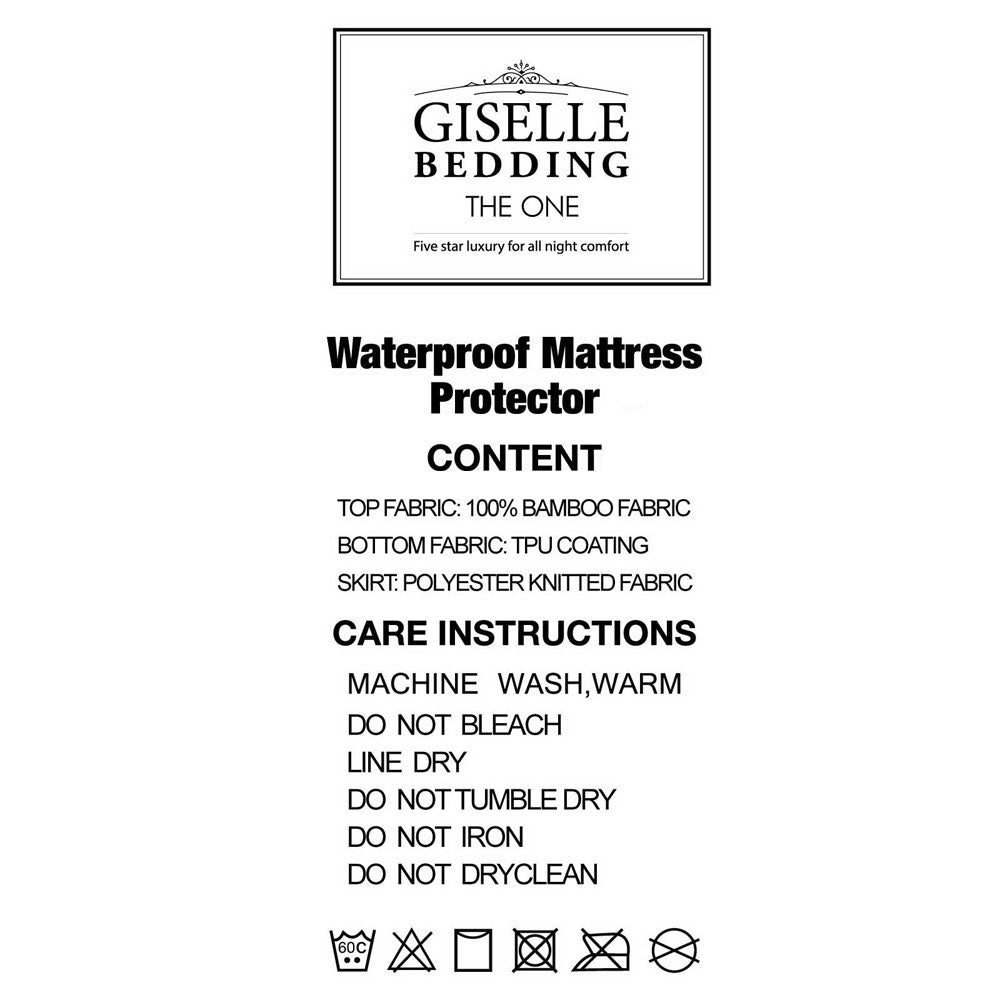 Double Giselle Bedding Mattress Protector Bamboo