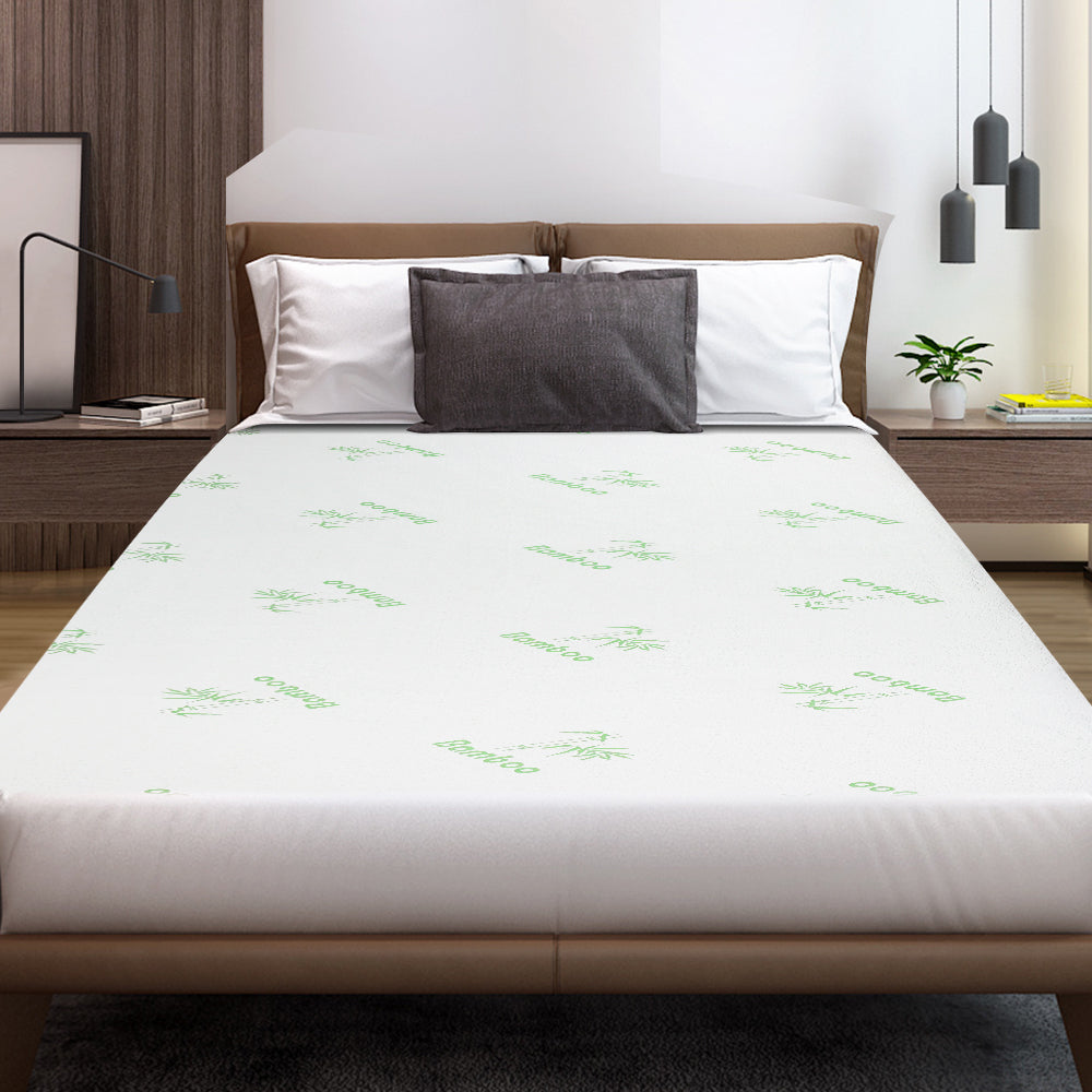 DOUBLE 300gsm Mattress Protector Bamboo - White