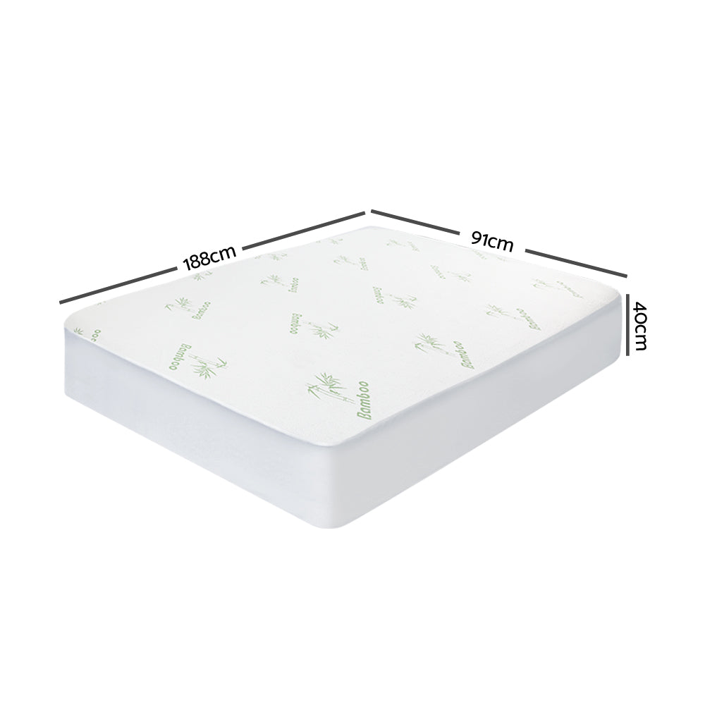 Single Giselle Bedding Mattress Protector Bamboo