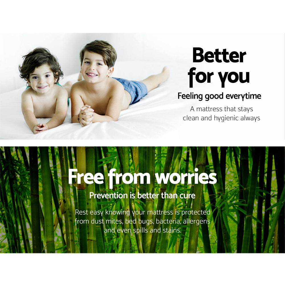 Single Giselle Bedding Mattress Protector Bamboo