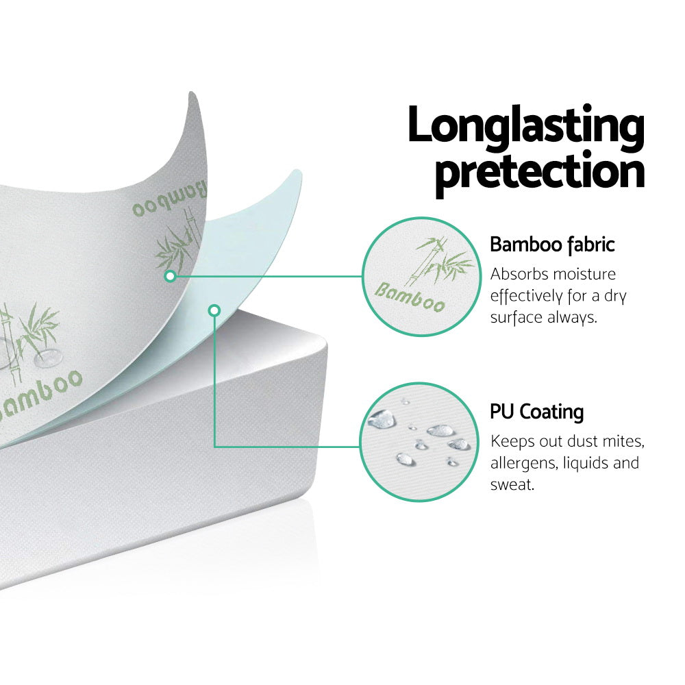 Single Giselle Bedding Mattress Protector Bamboo