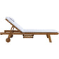 Manchester Set of 2 Outdoor Sun Lounger Wooden Lounge Day Bed Patio Outdoor Setting Furniture with Wheels - White