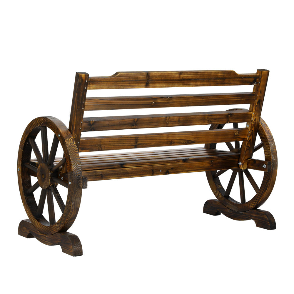 Celestia 2-Seater Wooden Garden Bench Seat Wagon Chair Patio Lounge Outdoor Furniture - Wood