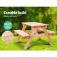 Portia Kids Table & Chairs Set Kids Outdoor Picnic Bench Children Wooden - Natural