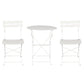 Andre 2-Seater Steel Table and Chairs Patio Furniture 3-Piece Outdoor Bistro Set - White