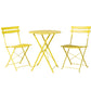 Andre 2-Seater Steel Table and Chairs Patio Furniture 3-Piece Outdoor Bistro Set - Yellow